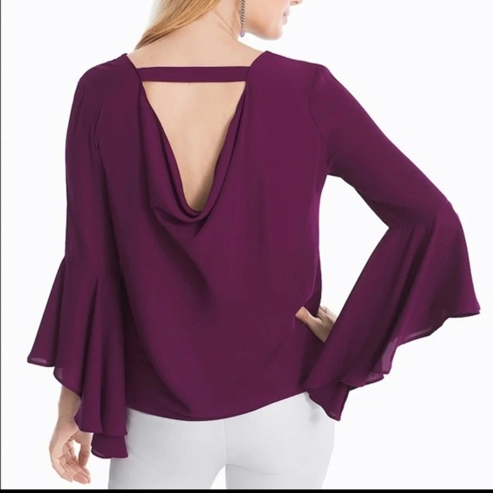 White House Black Market flutter sleeve blouse